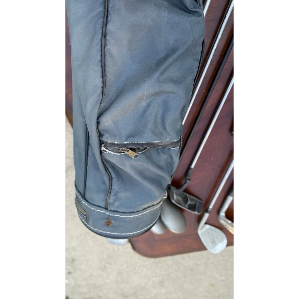 13 Golf Clubs Assorted Vintage Ron Miller Pro Golf‎ Bag 3-way Made In USA,